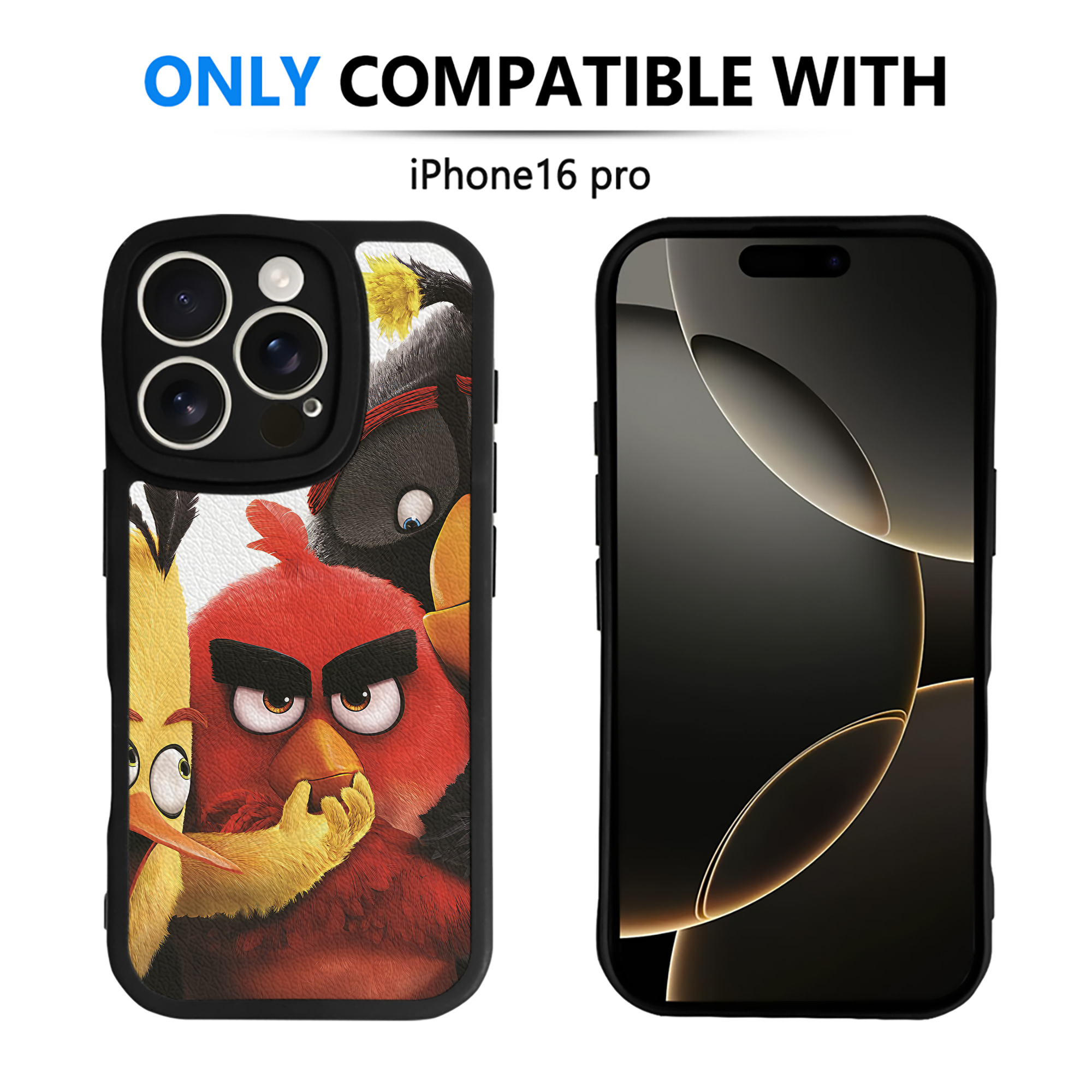 （画像用） Angry Birds アングリーバード 【iPhone 16シリーズ対応】シリコンスマホケース（レザー調） 材質：シリコン